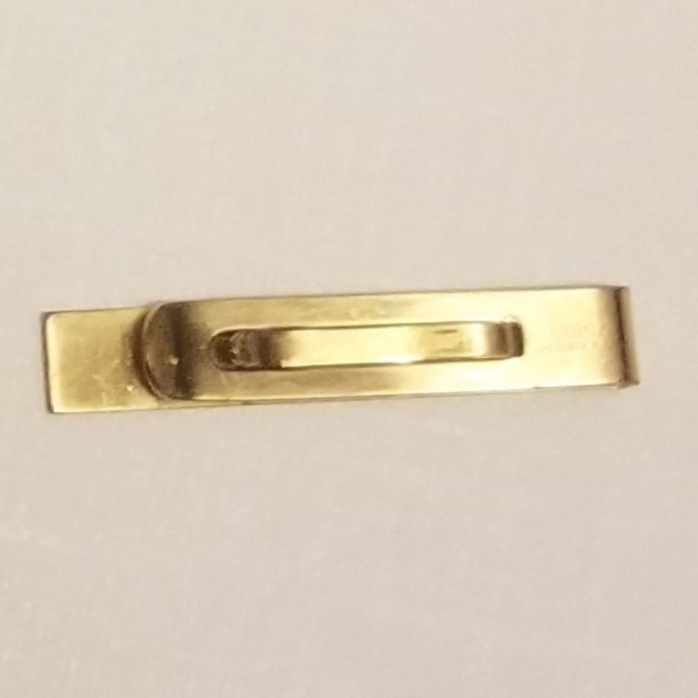 Vtg signed Swank gold-plated striped tie clip - Picture 3 of 4